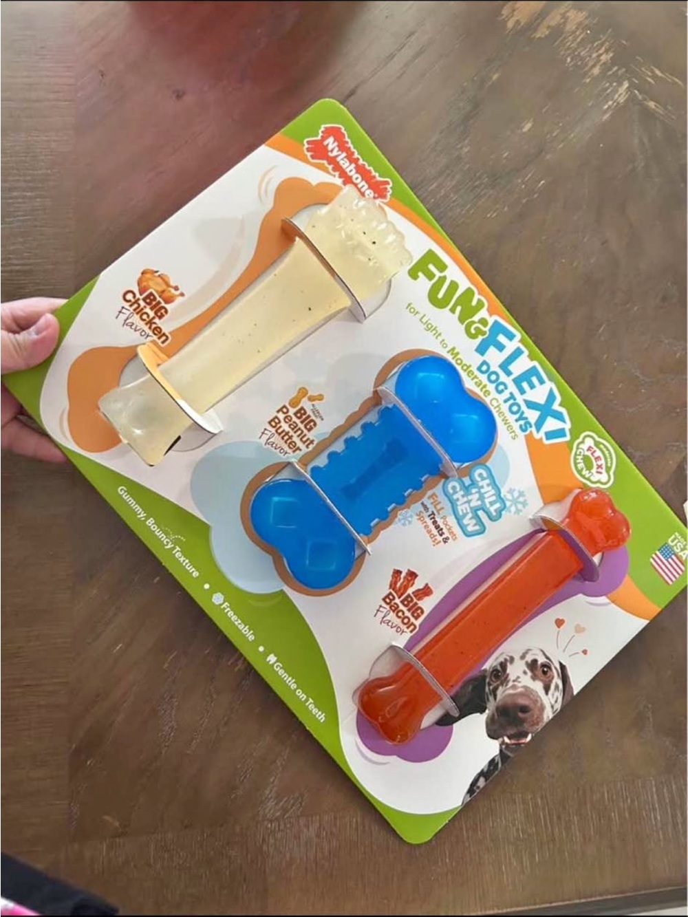 Dog Chew Toy Pack — Blue, Orange & Cream Bones